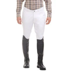 TuffRiderMen's Patrol Knee Patch Breeches -Equinora Fashion Shop 10029 240 01 wht lwr.hlf