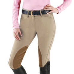 Ovation EuroWeave DX Taylored Ladies Front Zip Knee Patch Euro Seat Breeches
