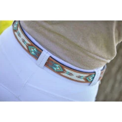Penelope Pearl Belt -Equinora Fashion Shop 96001260 French.Eq Penelope Pearl.Belt Brandy.Turquoise.2