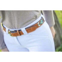 Penelope Pearl Belt -Equinora Fashion Shop 96001260 French.Eq Penelope Pearl.Belt Brandy.Turquoise.3