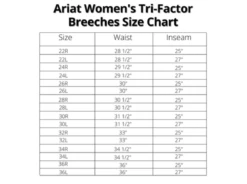 Ariat Women's Tri Factor Grip Full Seat Breeches - Seasonal Colors -Equinora Fashion Shop Ariat Trifactor Sizechart 5b8876fd db0f 464a 87f0 4348a8f49bff