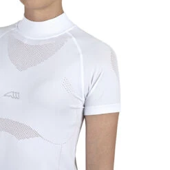 Equiline Women's CanneC Seamless Competition Polo Shirt -Equinora Fashion Shop EQline ES123 H00884 001 CanneC.Seamless.Competition.Polo White Detail
