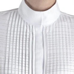 Equiline Women's GollyG Long Sleeve Show Shirt -Equinora Fashion Shop EQline GollyG.LS .Show .Shirt White Close.Up