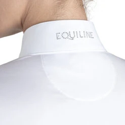 Equiline Women's GollyG Long Sleeve Show Shirt -Equinora Fashion Shop EQline GollyG.LS .Show .Shirt White Detail