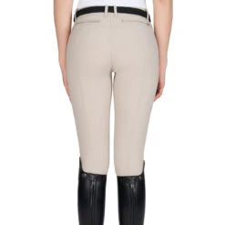 Equiline Women's Ash Riding Breeches With X-Grip Knee Patch 22 Equiline Women's Ash Riding Breeches With X-Grip Knee Patch -Equinora Fashion Shop EQline N08698 Ash.XGripKP Beige Back