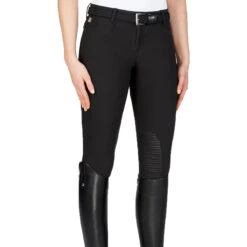 Equiline Women's Ash Riding Breeches With X-Grip Knee Patch 25 Equiline Women's Ash Riding Breeches With X-Grip Knee Patch -Equinora Fashion Shop EQline N08698 Ash.XGripKP Black