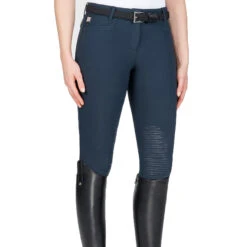 Equiline Women's Ash Riding Breeches With X-Grip Knee Patch 29 Equiline Women's Ash Riding Breeches With X-Grip Knee Patch -Equinora Fashion Shop EQline N08698 Ash.XGripKP Blue