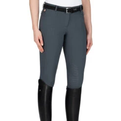 Equiline Women's Ash Riding Breeches With X-Grip Knee Patch 33 Equiline Women's Ash Riding Breeches With X-Grip Knee Patch -Equinora Fashion Shop EQline N08698 Ash.XGripKP Grey