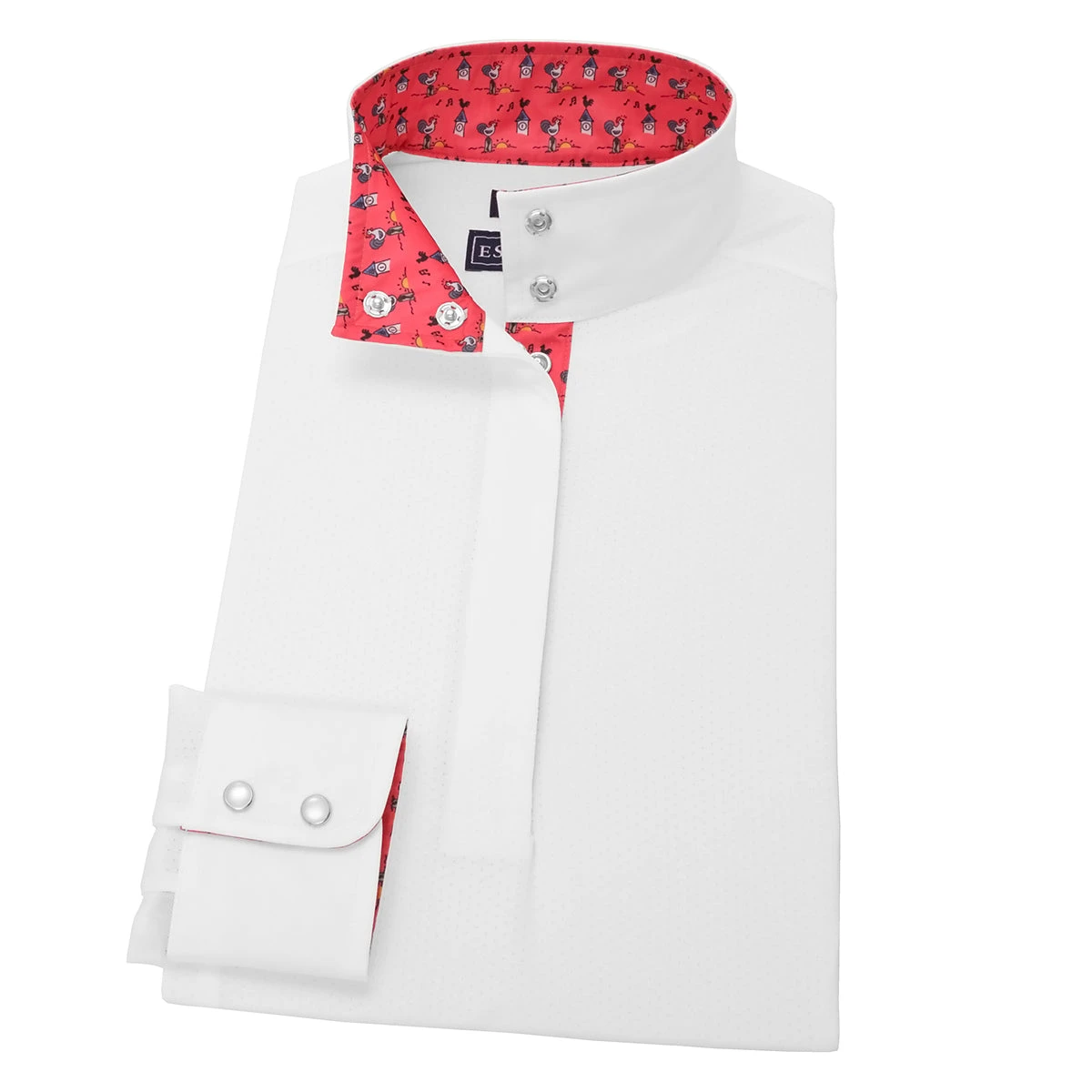 Essex Classics Ladies "Cock-a-Doodle-Do" Talent Yarn Straight Collar Long Sleeve Show Shirt 3 Essex Classics Ladies "Cock-a-Doodle-Do" Talent Yarn Straight Collar Long Sleeve Show Shirt - Image 3