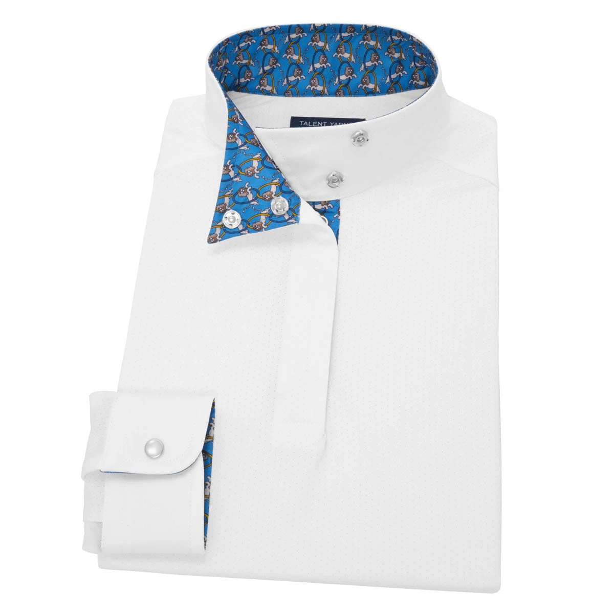 Essex Classics Girls "Lions" Talent Yarn Wrap Collar Long Sleeve Show Shirt 1 Essex Classics Girls "Lions" Talent Yarn Wrap Collar Long Sleeve Show Shirt