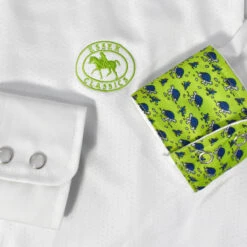 Essex Classics Ladies "Turtles" Talent Yarn Wrap Collar Long Sleeve Show Shirt -Equinora Fashion Shop Essex.Classics Show.Shirt SRL27 W3 Green.Turtles 00