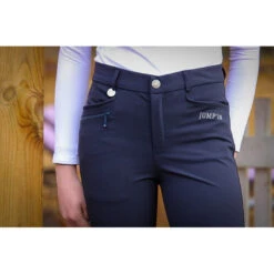 Jump'in Unisex Junior Sacha Breeches -Equinora Fashion Shop Jump.In Unisex.Junior.Sacha .Breeches Navy Front.Logo
