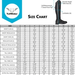 TuffRider Ladies Starter Zip Up Field Boot 12 TuffRider Ladies Starter Zip Up Field Boot -Equinora Fashion Shop LadyTallBootSizeChart