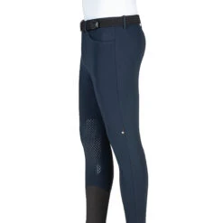 Equiline GrantK Men's B-Move Knee Grip Breeches -Equinora Fashion Shop N08479 EQline GrentK Blue Side