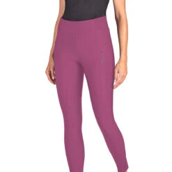 Equiline Women's GelleK High Waist Knee Grip Leggings -Equinora Fashion Shop N09052 EQline GelleK Wood.Violet
