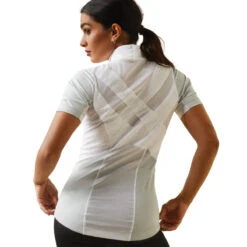 Ariat Womens Ascent 1/4 Zip Short Sleeve Show Shirt -Equinora Fashion Shop S23 WMS ENGL 10043400 back