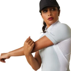 Ariat Womens Ascent 1/4 Zip Short Sleeve Show Shirt -Equinora Fashion Shop S23 WMS ENGL 10043400 detail01