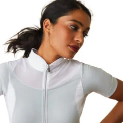 Ariat Womens Ascent 1/4 Zip Short Sleeve Show Shirt -Equinora Fashion Shop S23 WMS ENGL 10043400 detail03