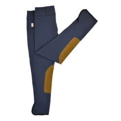 Tailored Sportsman Vintage Mid Rise Front Zip Breeches -Equinora Fashion Shop T.Sports 1963 French.Blue Tan 3