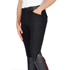 Vestrum Men's San Diego Knee Patch Breeches -Equinora Fashion Shop Vestrum San.Diego .Knee .Grip .Breech Black Front.2