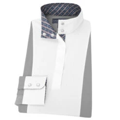 Essex Classics Ladies "Spurs And Straps" Luna Grey Performance Long Sleeve Show Shirt