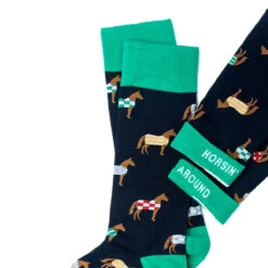 Wild Attire Inc. Horsin' Around Carded Cotton Socks 10 Wild Attire Inc. Horsin' Around Carded Cotton Socks -Equinora Fashion Shop Wild.Attire.Inc navy blue carded cotton horsin around 02