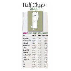 Perri's Professional Half Chaps -Equinora Fashion Shop chap size chart 01597.1588190846.1280.1280