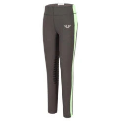 TuffRider Children's Ventilated Schooling Tights 31 TuffRider Children's Ventilated Schooling Tights -Equinora Fashion Shop charcoal neon GREEN 65849.1583525667.1280.1280