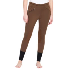 TuffRider Ladies Unifleece Pull-On Winter Breeches -Equinora Fashion Shop chocolate front 63315.1588623837.1280.1280