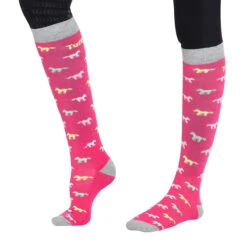 TuffRider Ladies Flamingo/Boat/Horse Knee Hi Socks -Equinora Fashion Shop jpc tr ladies boat.flamingo.horse .socks 5