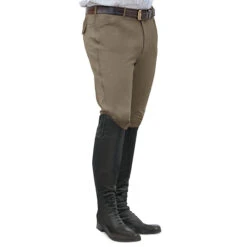 Ovation Men's EuroWeave Front Zip 4-Pocket Knee Patch Breeches -Equinora Fashion Shop light tan 40541.1588796603.1280.1280