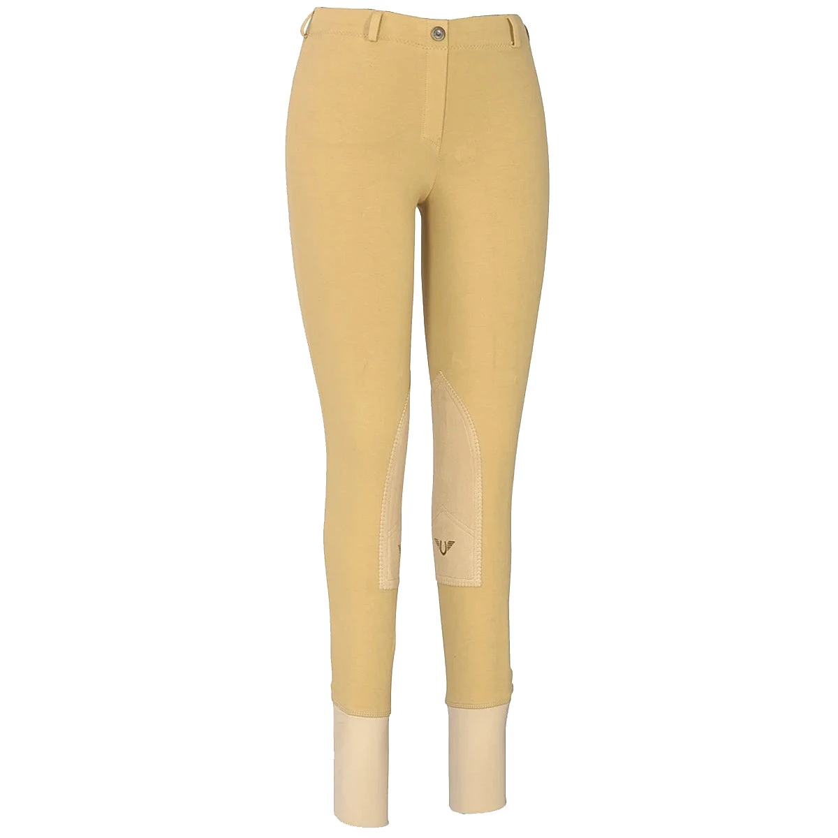 TuffRider Ladies Cotton Lowrise Pull-On Knee Patch Breeches 1 TuffRider Ladies Cotton Lowrise Pull-On Knee Patch Breeches