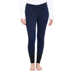 TuffRider Ladies Unifleece Pull-On Winter Breeches -Equinora Fashion Shop navy front 53918.1588623838.1280.1280