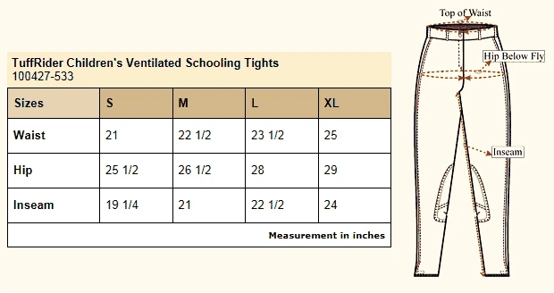 TuffRider Children's Ventilated Schooling Tights 4 TuffRider Children's Ventilated Schooling Tights - Image 4