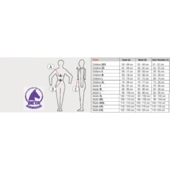 USG Flexi Motion Adult Body Protector Vest -Equinora Fashion Shop usgflexisizechart